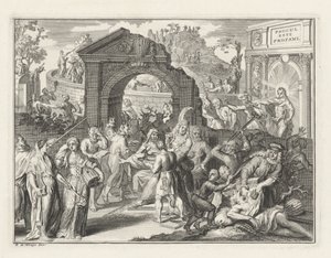 Caricature on the Theater Struggle, ca. 1685 by Bernard Picart (attributed to)