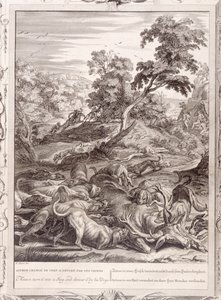 Actaeon Turned into a Stag and Devoured by His Hounds by Bernard Picart