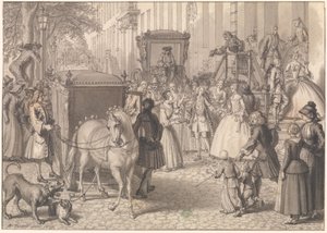 Beginning of a wedding procession of a Lutheran couple by Bernard Picart