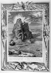 Enceladus buried underneath Mount Etna, 1733