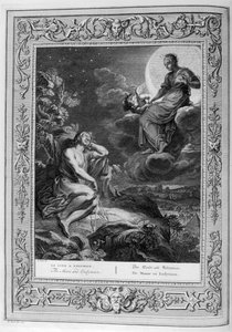 Endymion and the Moon (engraving) by Bernard Picart