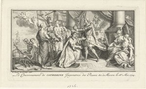 Peter the Great Crowns His Wife Catherine I as Empress by Bernard Picart