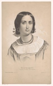 Portrait of a Woman in Regional Costume (series title: Studies in Two Types of Chalk) by Bernard Romain Julien