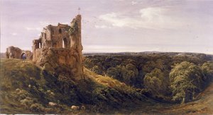 Ruined Castle in a Landscape (Knaresborough Castle)
