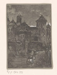 Castle with Two Riders by Bernard Willem Wierink