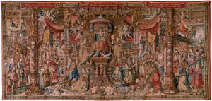 Flemish tapestry. Series The Honours. Faith. First tapestry in the series. Model Cartoonists from the circle of Bernard van Orley and Jan Gossaert. Manufacture Pieter van Aelst, Brussels. Ca 1550 by Bernard van Orley
