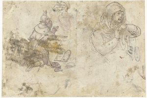 Moses and a Mourning Mary or Mary Magdalene