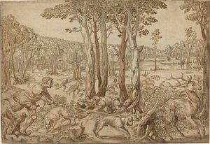 The Hunts of Maximilian: The Stag Hunt (August) by Bernard van Orley