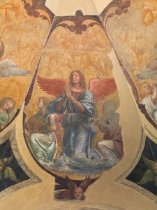 Praying Angel Between Two Kneeling Musicians and Cherubs by Bernardino Luini