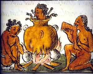 Ritual Cannibalism Among the Aztecs (Detail) by Bernardino de Sahagun