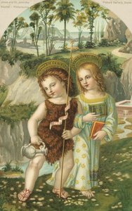 Jesus Christ and St John the Baptist by Bernardino di Betto (after) Pinturicchio