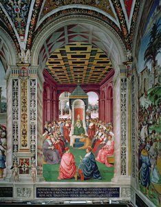 Aeneas Sylvius Piccolomini Makes an Act of Submission to Pope Eugenius IV by Bernardino di Betto Pinturicchio
