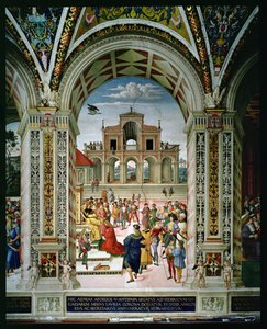 Aeneas Sylvius Piccolomini is Crowned Poet Laureate by Frederick III in 1442 by Bernardino di Betto Pinturicchio
