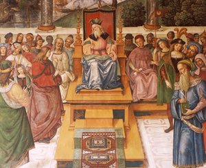 Enea Silvio Piccolomini Meeting King James I of Scotland (detail) by Bernardino di Betto Pinturicchio
