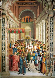 Coronation of Pope Pius II (detail) by Bernardino di Betto Pinturicchio