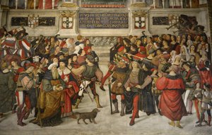Italy Tuscany Siena, Cathedral The Duomo: The Coronation of Pius II by Bernardino di Betto Pinturicchio