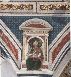St Ambrose (detail) by Bernardino di Betto Pinturicchio