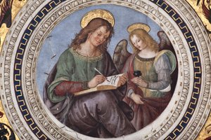 St Matthew (detail) by Bernardino di Betto Pinturicchio