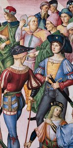 The Piccolomini Library, North East Wall: Aeneas Sylvius is Crowned Poet Laureate by the Emperor Frederick III, July 27 by Bernardino di Betto Pinturicchio