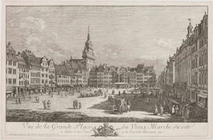The Old Market in Dresden from Schlossstrasse, Plate from the Series 