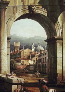 Roman Caprice with Door and Walls (detail) by Bernardo Bellotto