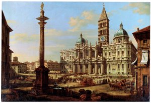 The Piazza and Church of Santa Maria Maggiore in Rome, 1739 by Bernardo Bellotto