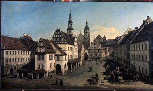 The Market Place in Pirna by Bernardo Bellotto