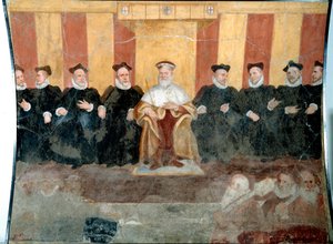 The Doge of Genes Giacomo Durazzo Grimaldi Surrounded by Senators (Fresco) by Bernardo Castello