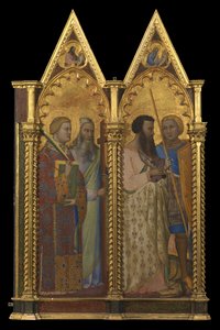 Saints Bartholomew and George (left panel) (recto)
