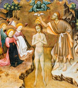Baptism of Christ (detail) by Bernardo Martorell