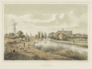 View of a River near Alkmaar by Bernardus Gerardus ten Berge