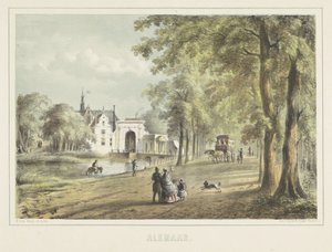 View in Alkmaar with the Laurenskerk by Bernardus Gerardus ten Berge