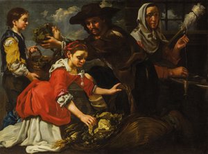 Spinner and Herb Collector (Allegory of the Earth) by Bernhard Keil
