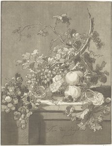 Basket with Fruits by Bernhard Schreuder