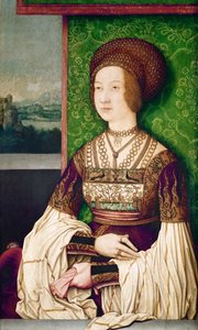 Portrait of Bianca Maria Sforza, the Second Wife of Maximilian I, Holy Roman Emperor by Bernhard Strigel