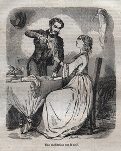 Meditation on thirst - engraving in 
