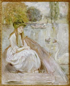 Jeanne Fourmanoir Aside the Lake by Berthe Morisot