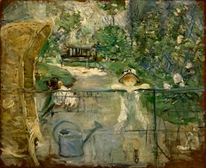 Little Girls in the Garden or, the Basket Chair by Berthe Morisot