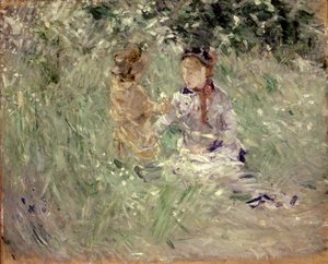 Woman and Child in a Meadow at Bougival