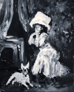 Lady And Dog Posing by Blake Munch