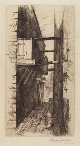 Untitled (Alleyway with View of a Harbor) by Blanche Dillaye