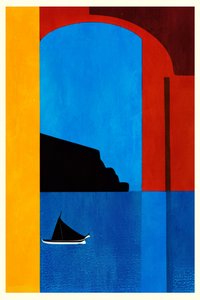 Mediterranean Blue Sailboat