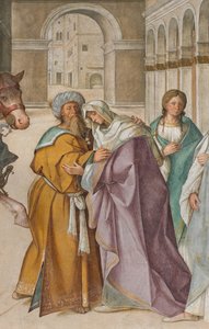 Central Nave, First North Span, Meeting of St. Joachim and St. Anna at the Porta Aurea (detail)