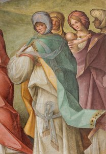 Central Nave, Third North Span, Visitation, Boccaccio Boccaccino 1516-17 (detail) by Boccaccio Boccaccino