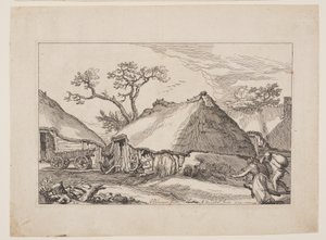 Plate 2, from Landscapes with Farmhouses by Boetius Adams Bolswert