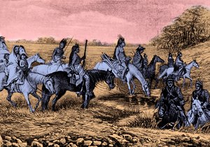 Navajo Indians on the trail by Bohuslav Kroupa