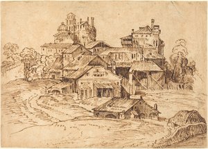 View of an Italian Town (after Titian or Domenico Campagnola)