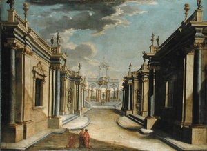 An Architectural Capriccio Depicting the Story of the Daughters of Minyas by Bolognese School