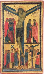 The Crucifixion with Holy Women, Mourners, Christ on the Road to Calvary and the Deposition, Right Panel of a Diptych