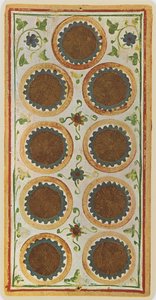 The Nine of Coins, Facsimile of a Tarot Card from the 